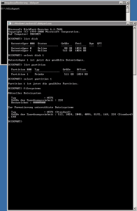 Analyse mit diskpart