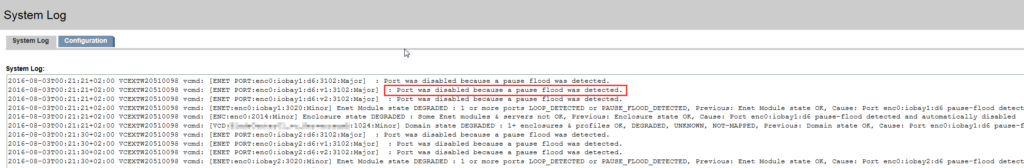 Virtual Connect Logfile